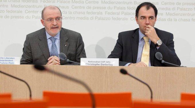 FDP-Präsident Fulvio Pelli und CVP-Präsident Christophe Darbellay.
